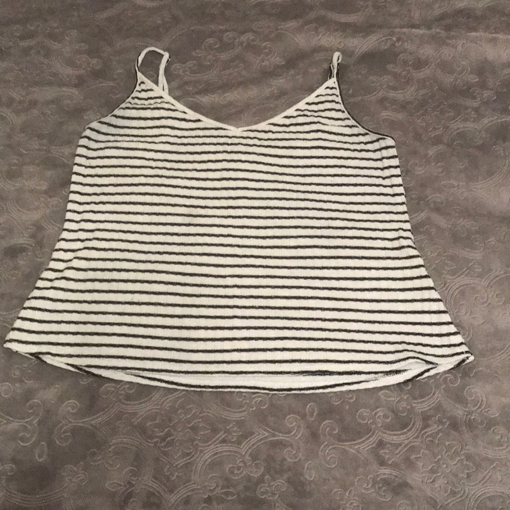 Black and white striped tank top